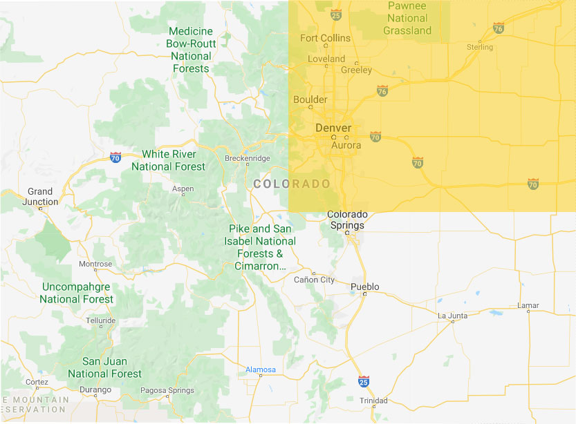 Map of North East Colorado.