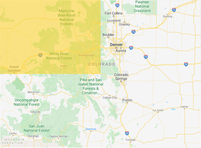 Map of North West Colorado.